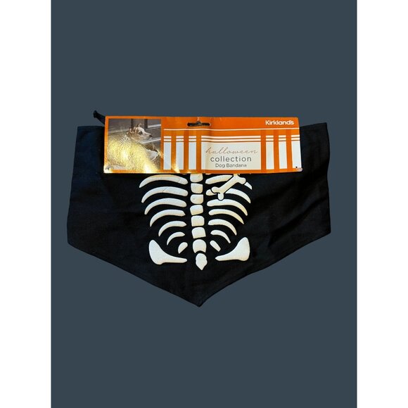 Kirkland's Halloween Collection Dog Bandana With Skeleton Print M/L - Picture 7 of 10